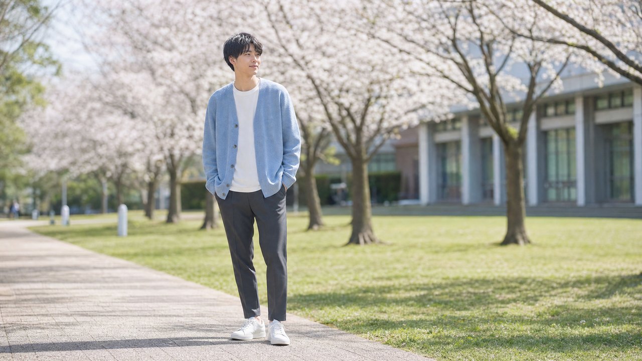 大学生メンズの春キレイめコーデ例 3