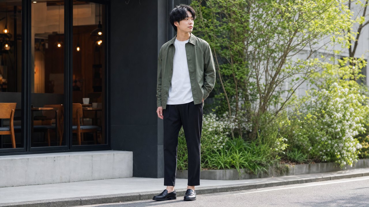 大学生メンズの春キレイめコーデ例 5